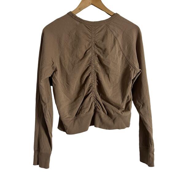 Athleta Sundown Puckered Pullover Crewneck Sweatshirt Brownstone Beige Size XS - Picture 11 of 12